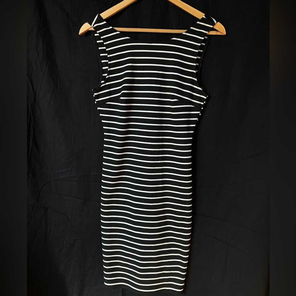 Striped low back dress